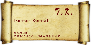 Turner Kornél névjegykártya