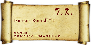 Turner Kornél névjegykártya